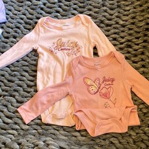 2 juicy couture long sleeve onesie